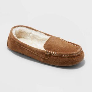 Size 9 Women's Genuine Suede Moccasin Leather Slippers - Stars Above